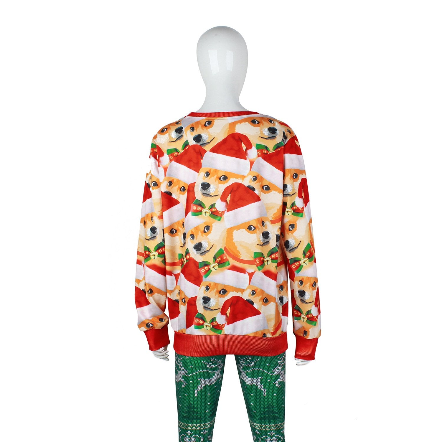 Cute Dog Digital Print Women Christmas Party Sweatshirt