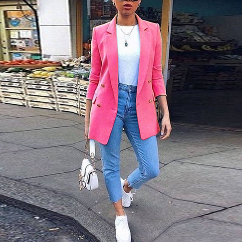 Midi Double Breasted Blazer Coat