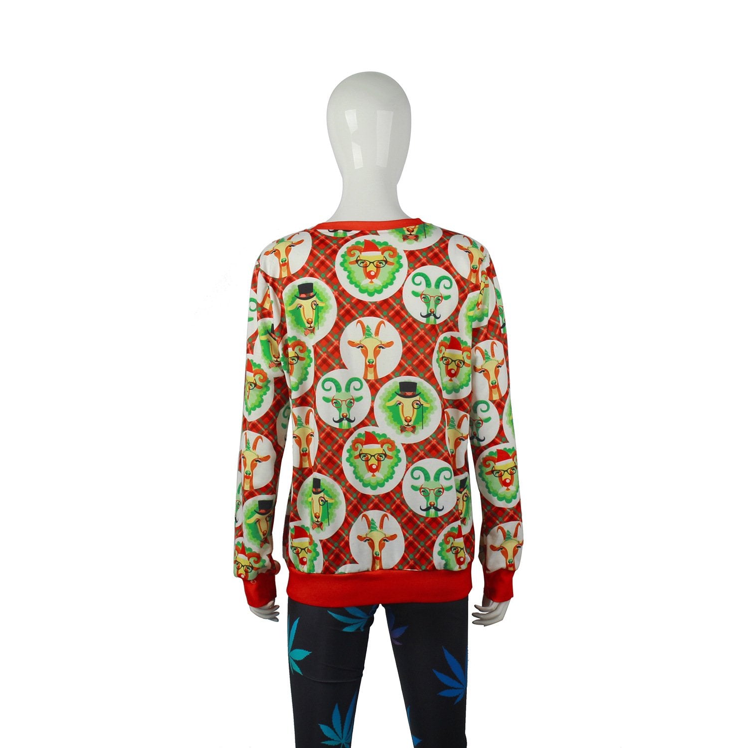 Cartoon Print Women Loose Scoop Christmas Party Sweatshirt