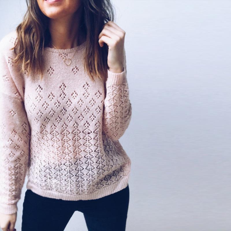 Scoop V-neck Buttons Hollow Out Women Reversible Cardigan