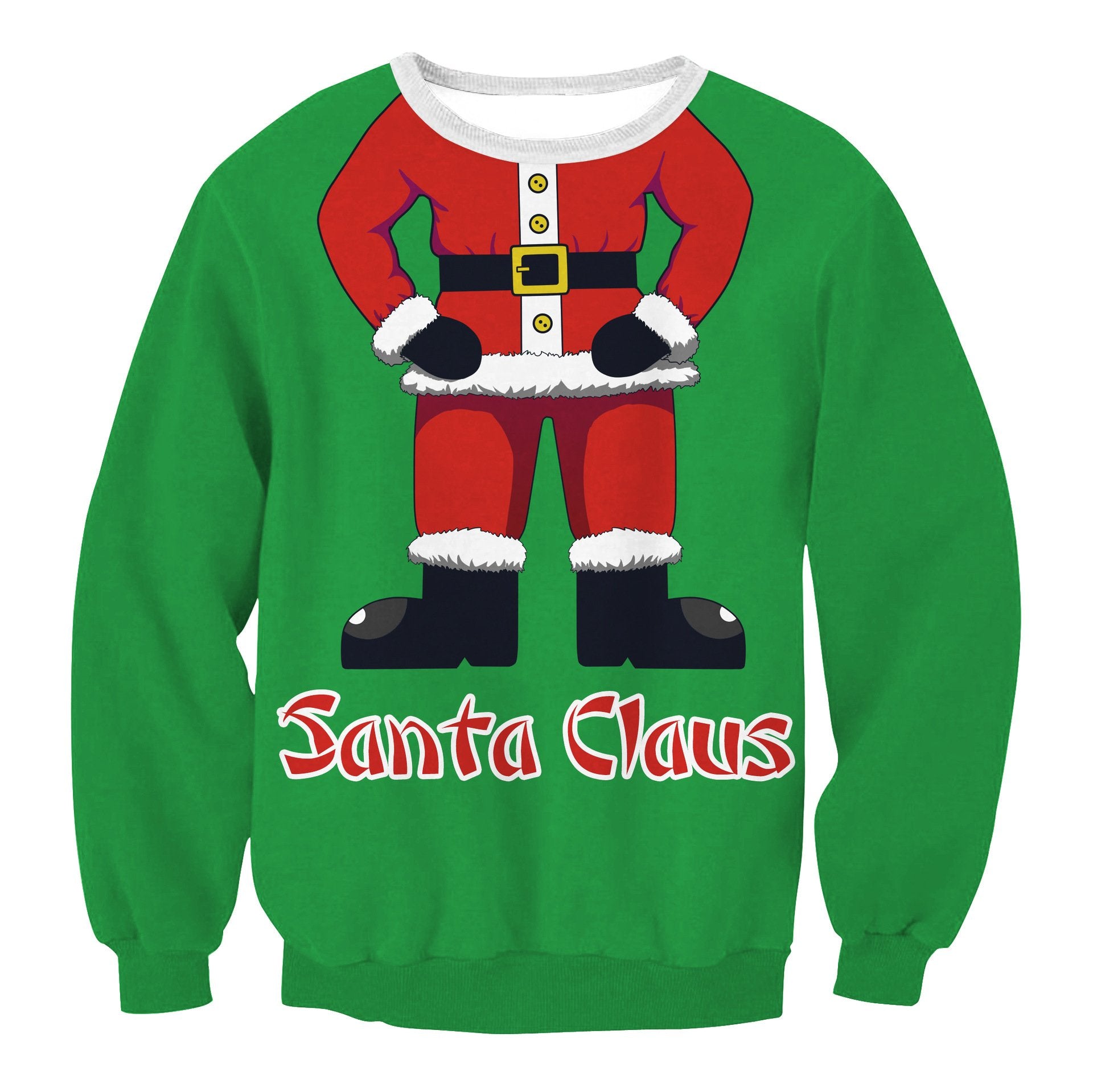 Scoop Santa Claus Print Women Christmas Sweatshirt