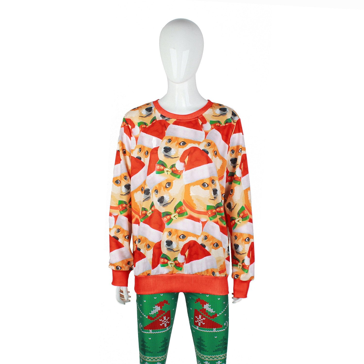 Cute Dog Digital Print Women Christmas Party Sweatshirt