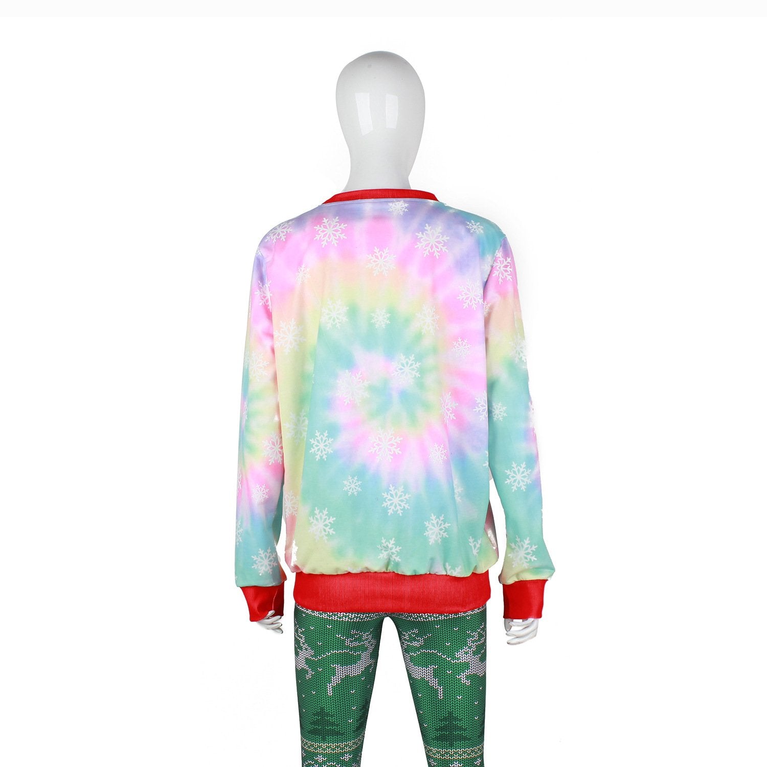 Gift Socks Bright Women Patchwork Christmas Party Sweatshirt