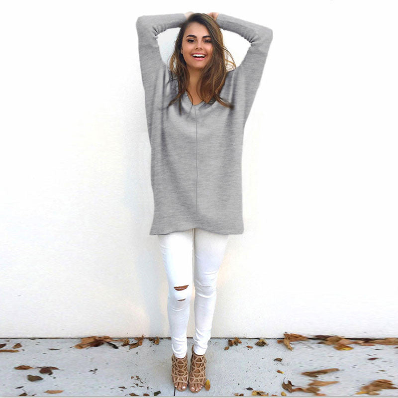Fashion V-Neck Long-Sleeve Sweater