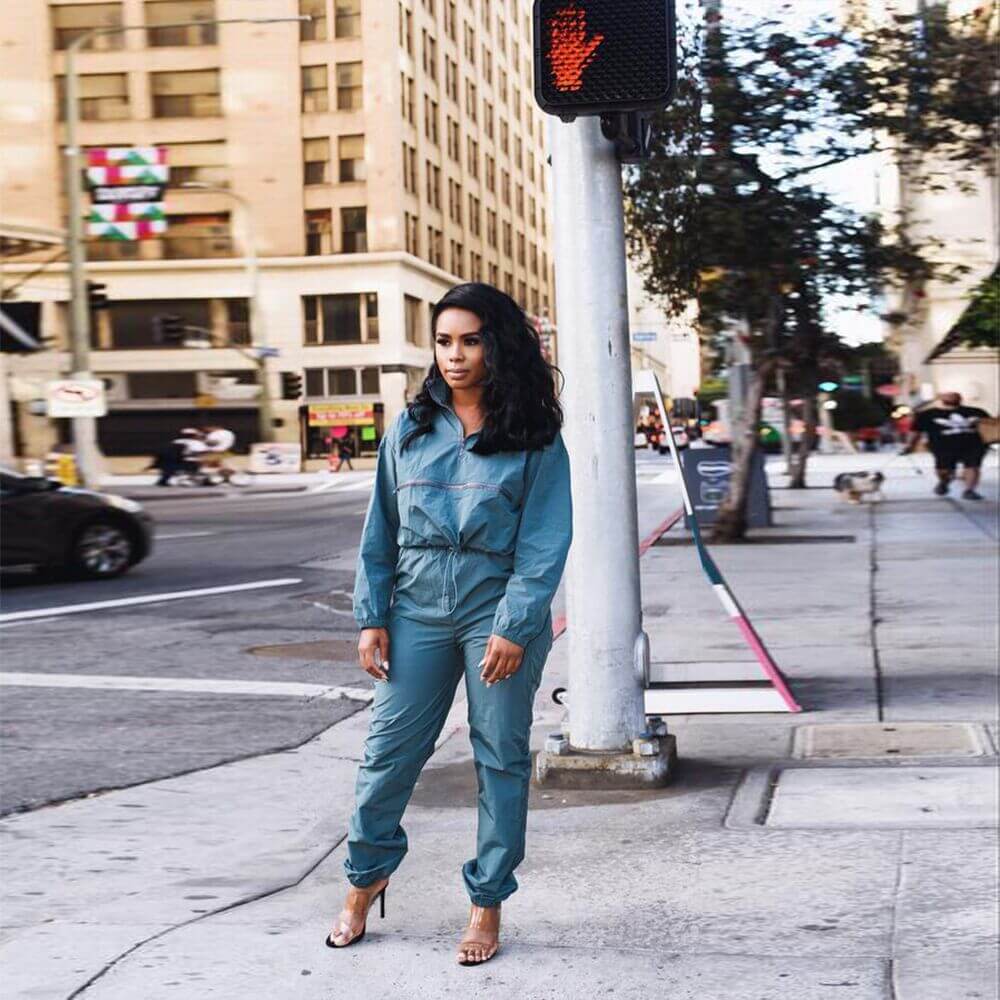 High Neck Blouse High Waist Pencil Pants Set
