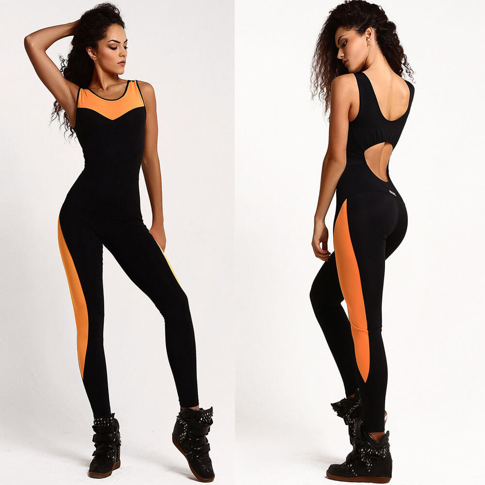 Mesh Overall Fitting Yoga Sports Jumpsuit