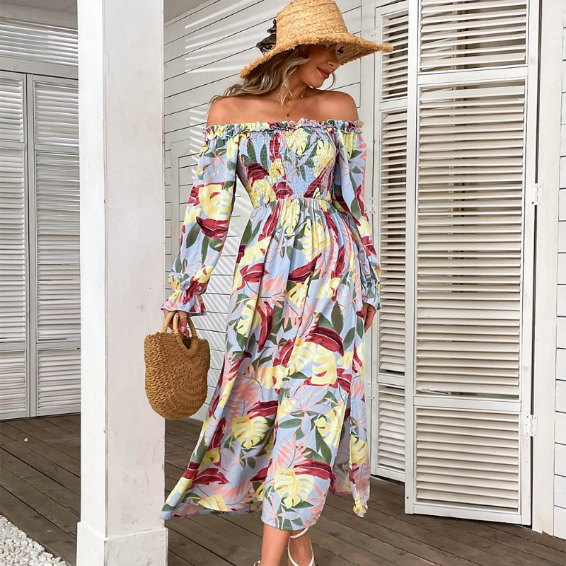 Sensual One-shoulder Printed Dress