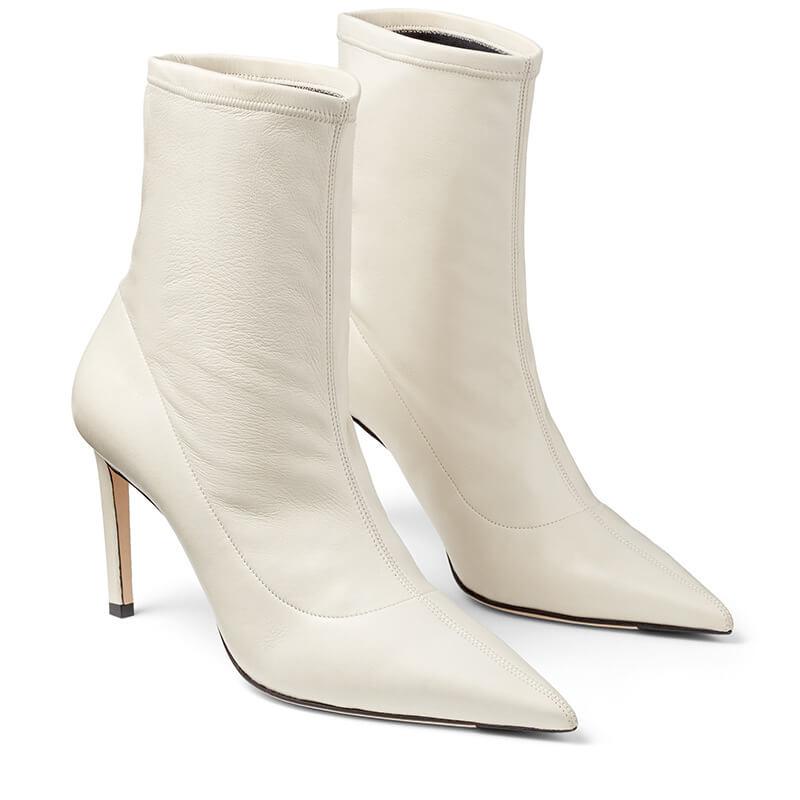 Sexy PU Plain Point Toe Strap High Heel Ankle Boots