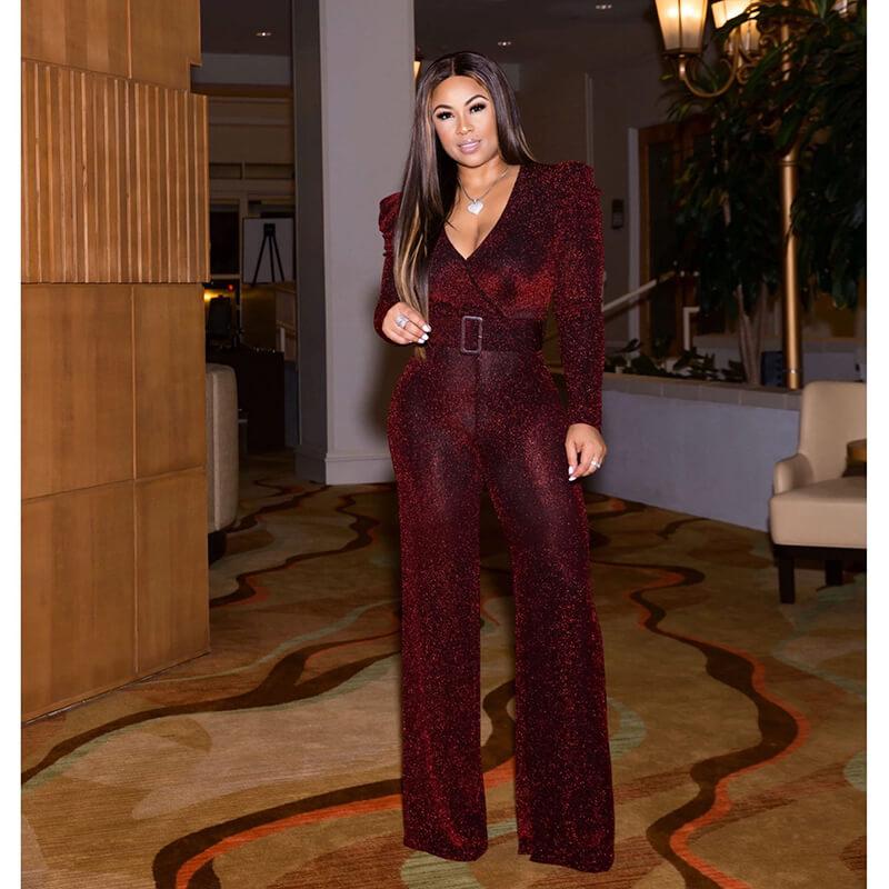 Sparkling Crop Top High Waist Pencil Pants Set