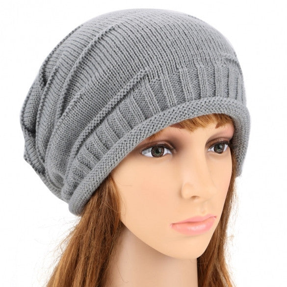 ANGVNS Fashion Unisex Elastics Warm Crochet Knit Beanie Hat Ski Hat Oversized Cap