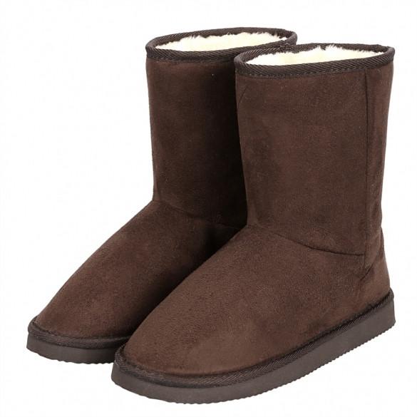 Fashion Women Winter Warm Solid Ankle Snow Boot Flat Heel Fleece Lined Size 37-40
