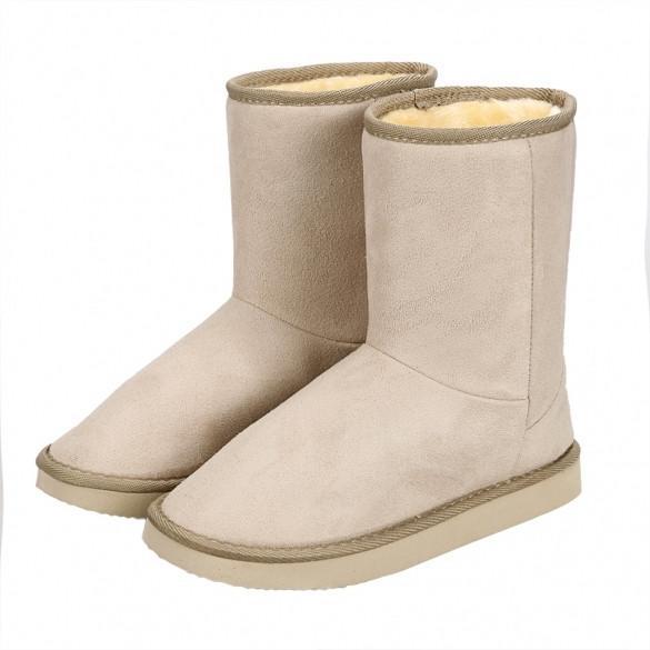 Fashion Women Winter Warm Solid Ankle Snow Boot Flat Heel Fleece Lined Size 37-40