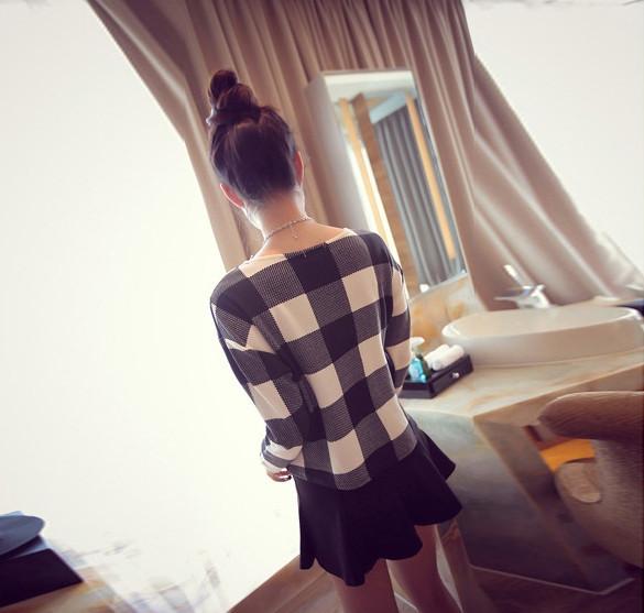 Round Neck Long Sleeve Loose Short Blouse Tops T-Shirt - MeetYoursFashion - 6