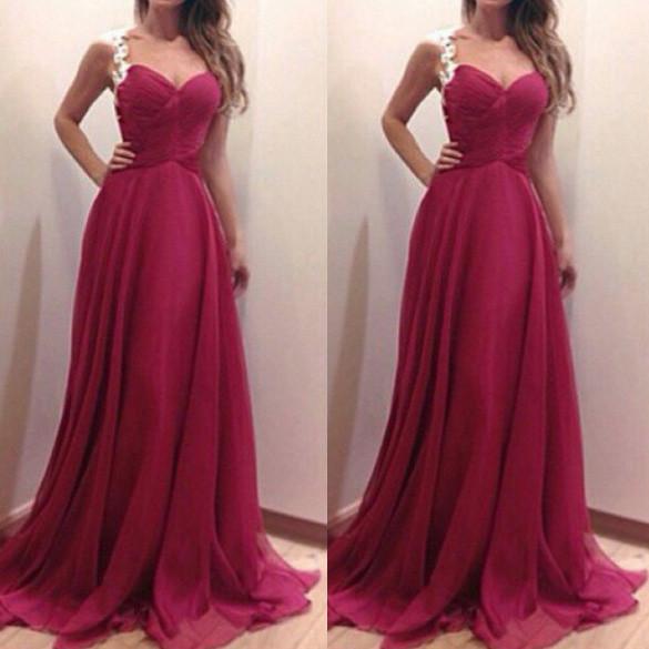 High Waist Sleeveless Straps Long Party Prom Dress - MeetYoursFashion - 1