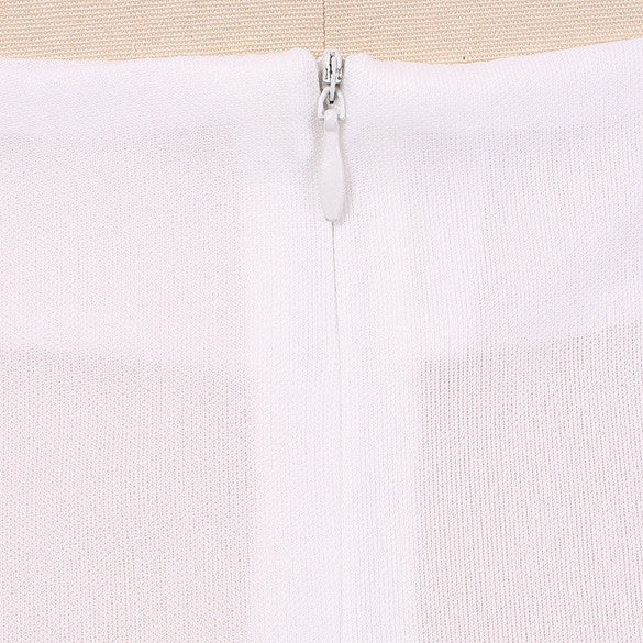 Backless Vest Top Organza Lace Hem Stitching Pencil Skirt Dress Set - May Your Fashion - 7