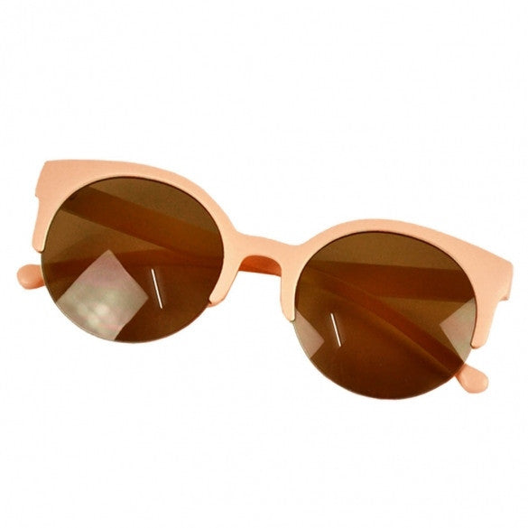 Fashion Unisex Retro Designer Super Round Circle Cat Eye Semi-Rimless Sunglasses Glasses Goggles