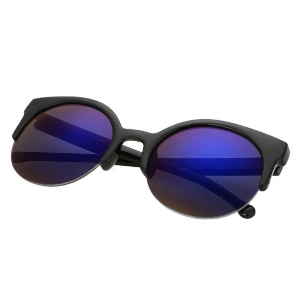 Fashion Unisex Retro Designer Super Round Circle Cat Eye Semi-Rimless Sunglasses Glasses Goggles