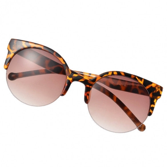 Fashion Unisex Retro Designer Super Round Circle Cat Eye Semi-Rimless Sunglasses Glasses Goggles