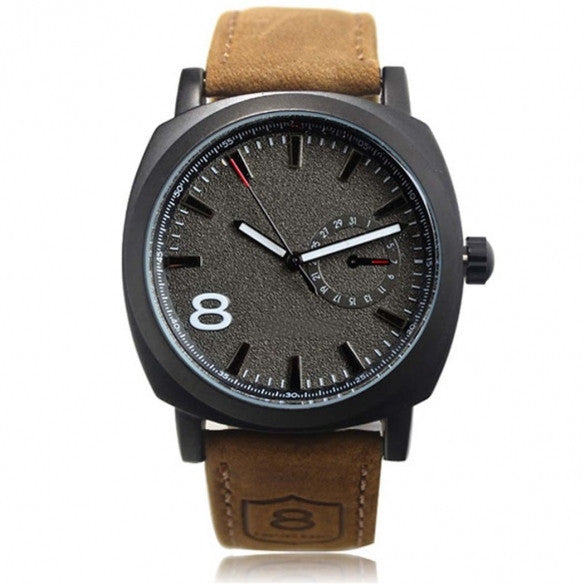 Army Military Style Men's Watches Leather Strap Quartz Watch Wrist Watch - May Your Fashion - 2