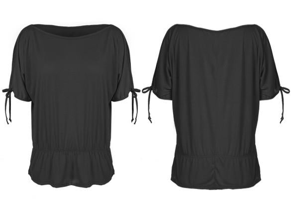 Off Shoulder Solid O-Neck Tunic Blouse Tops - MeetYoursFashion - 5