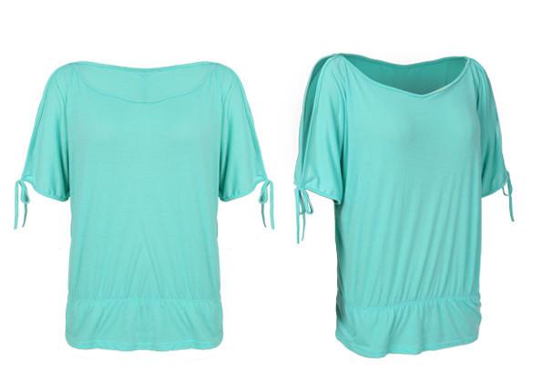 Off Shoulder Solid O-Neck Tunic Blouse Tops - MeetYoursFashion - 6