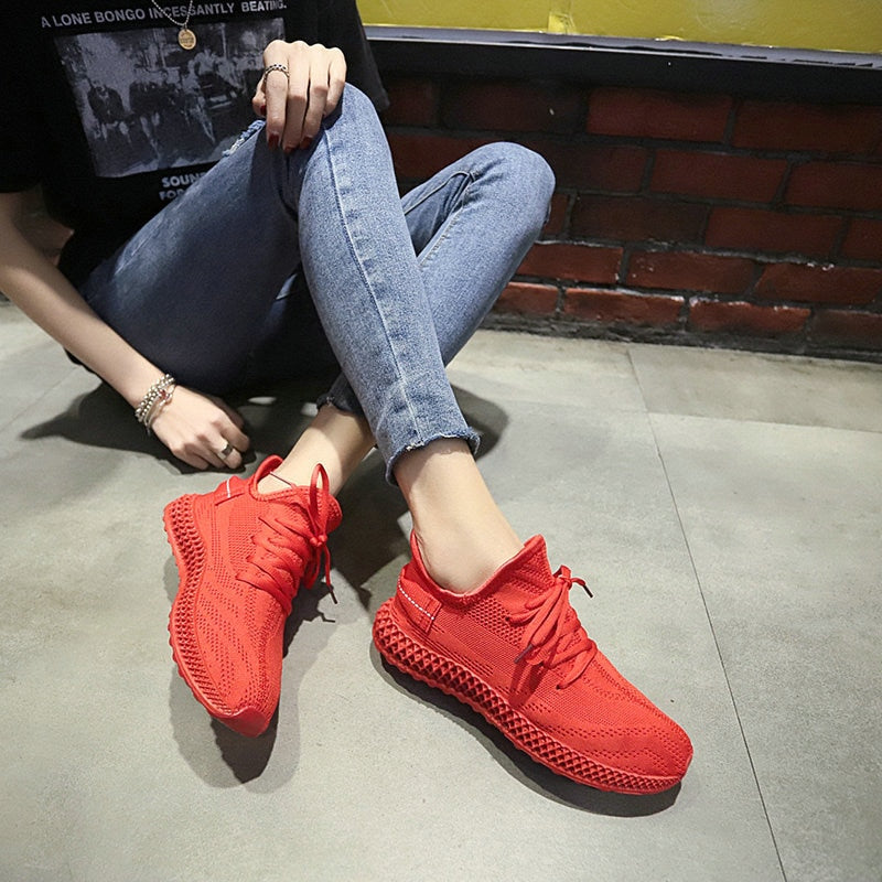 Lace Up Breathable Mesh Sneakers 