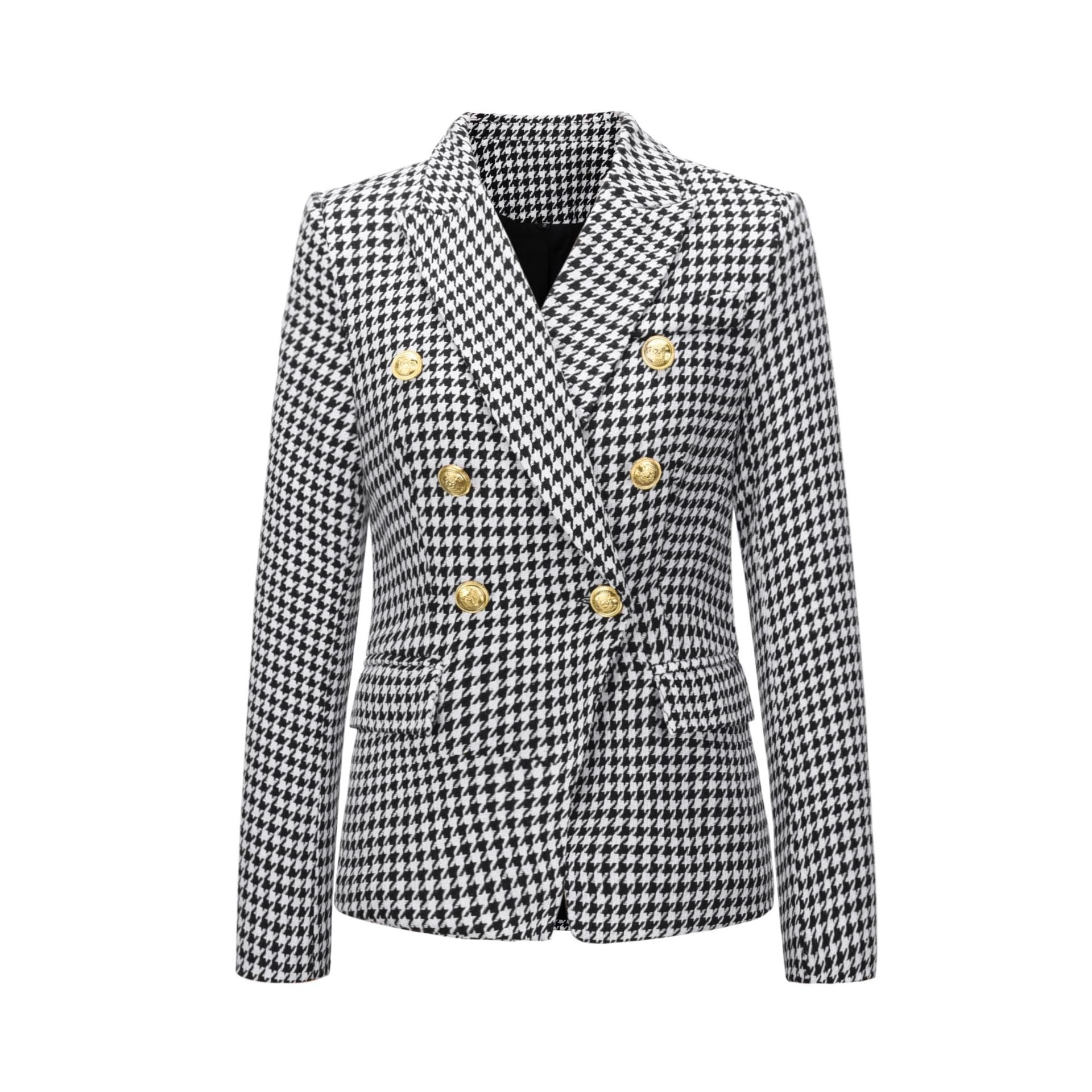 Women Double Breasted Jacket Female Ladies Long Sleeve Elegant Blazer