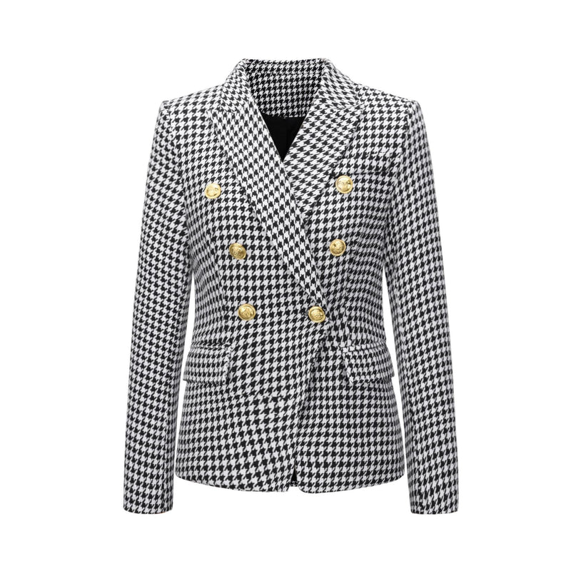 Women Double Breasted Jacket Female Ladies Long Sleeve Elegant Blazer