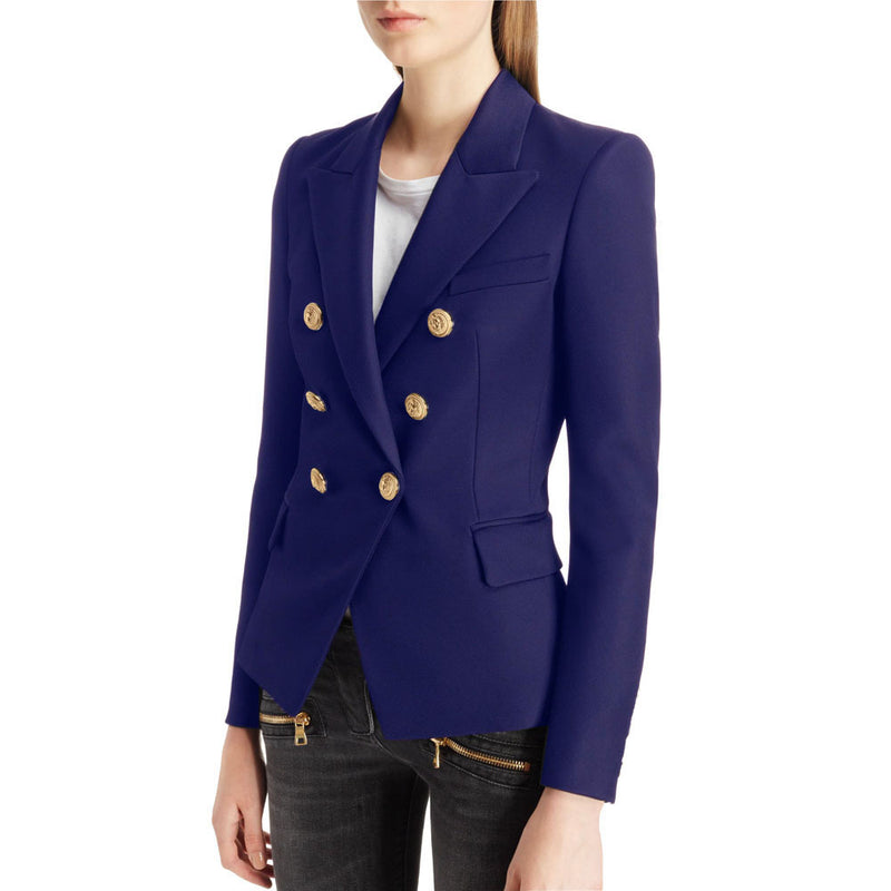 Women Double Breasted Jacket Female Ladies Long Sleeve Elegant Blazer
