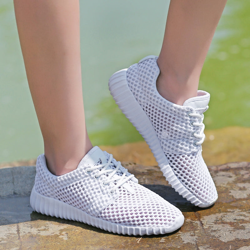 Lace Up Cutout Breathable Lightweight Sneakers