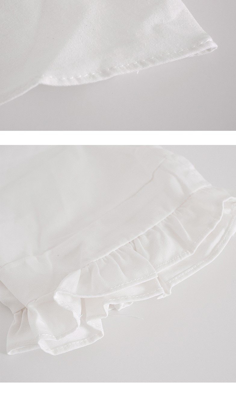 Summer Women's 2 Piece White V-neck Tube Top Short Set Ruffled Top + Elastic Waist Ruffled Straight Shorts Women's 2 Piece Set