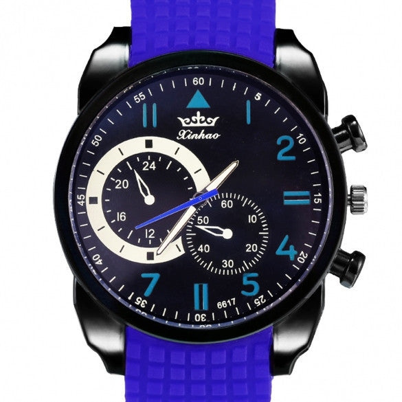 Fashion Men Analog Silicone Watchband Quartz Casual Watch Wristwatch - May Your Fashion - 1