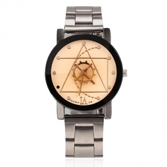 New Men/Women Lovers Quartz Analog Compass Stainless Steel Wrist Watch