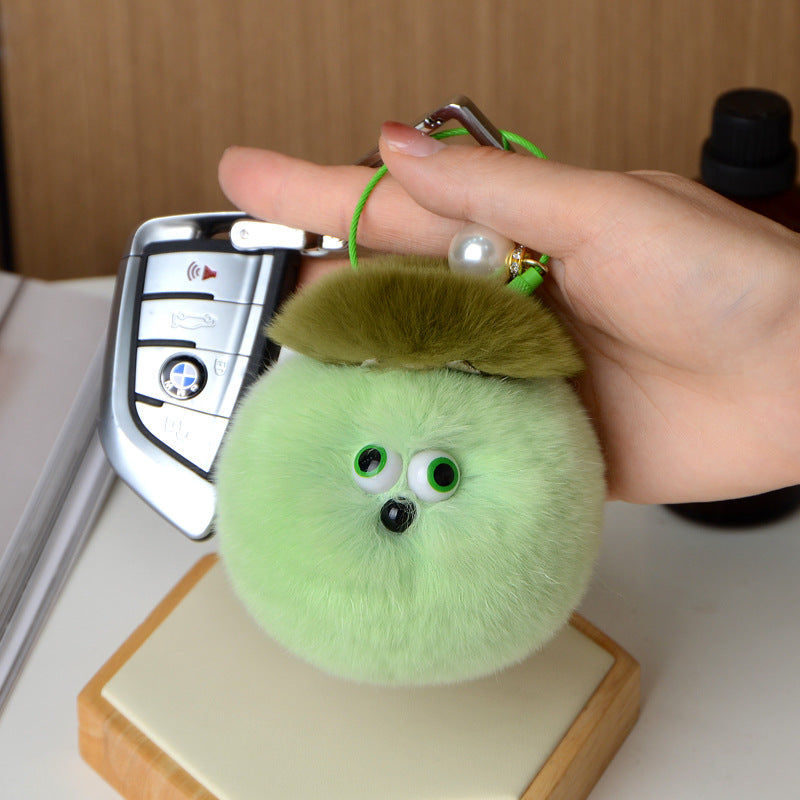 Cute Otter Rabbit Fur Keychain Pendant Plush Ball Little Monster Bag Accessory