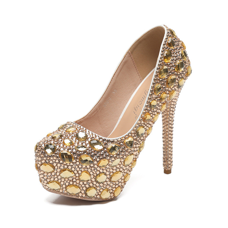 New Arrival Women's Rhinestone Evening High Heel Wedding Shoes