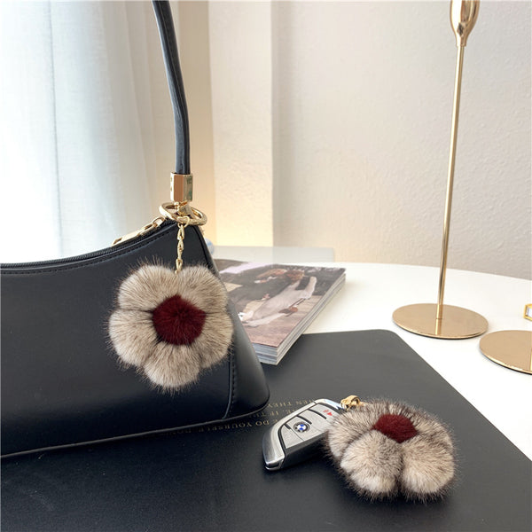 Creative Minimalistic Mink Bag Charm Keychain Accessory