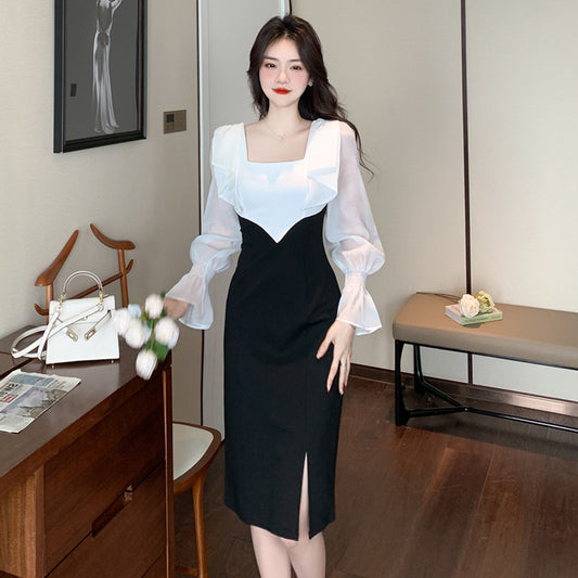 Elegant and Sophisticated High-Slit Midi Dress
