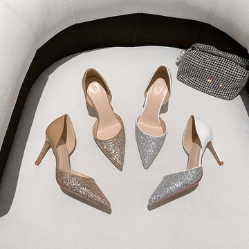 Genuine Leather French style Stiletto Wedding Shoes