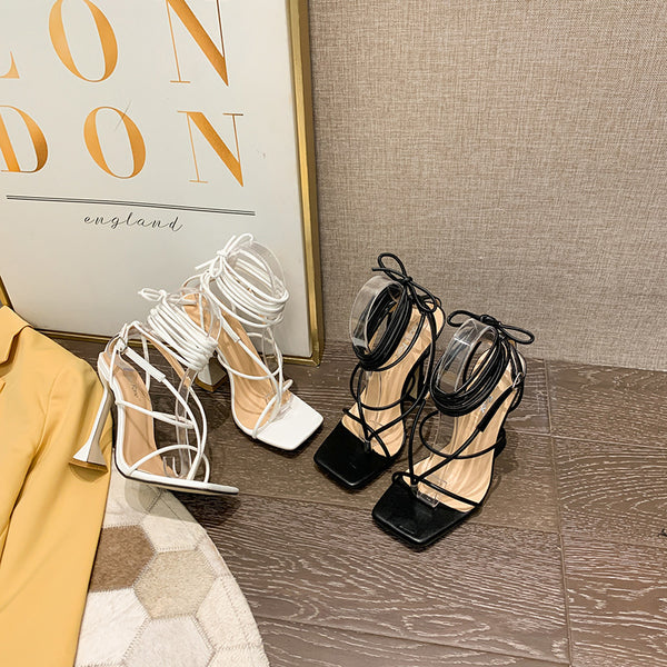 Sensual Ankle Strap Peep-toe Stiletto Sandals