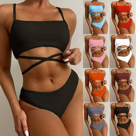 New Arrival Sexy Wave Pattern Bikini for Women in Europe and America Swimsuit