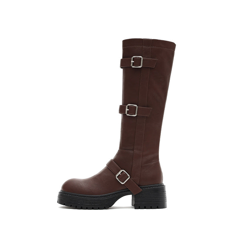 Chunky Heel Boots | Western Cowboy Boots | Knee-High Length Boots