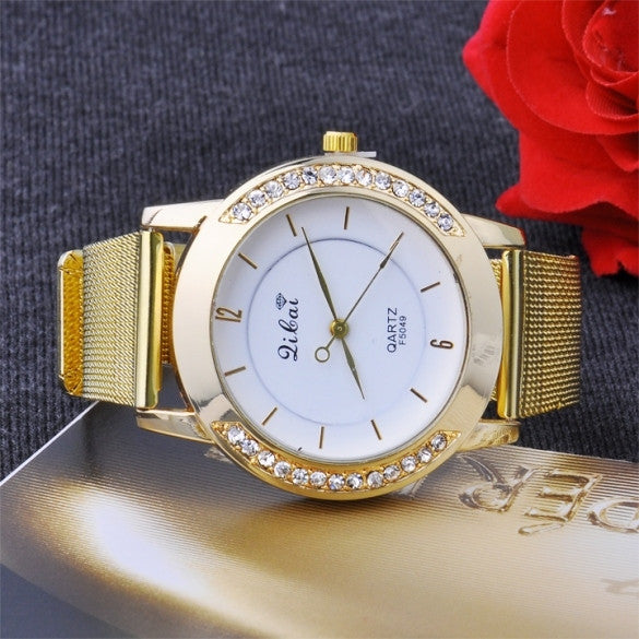 1 pcs Classic Watch Women's Wrist Quartz Dress Watch Gold
