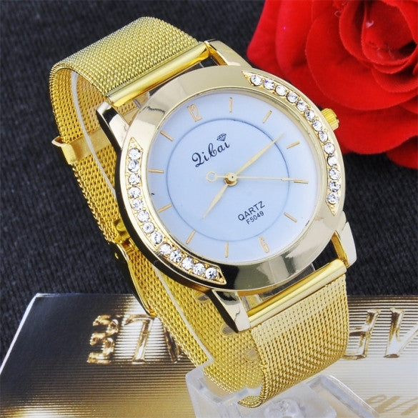 1 pcs Classic Watch Women's Wrist Quartz Dress Watch Gold