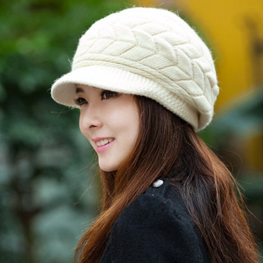 Women's Fashion Autumn Winter Knitted Cap Knitted Hat Double Layer Thermal Hot