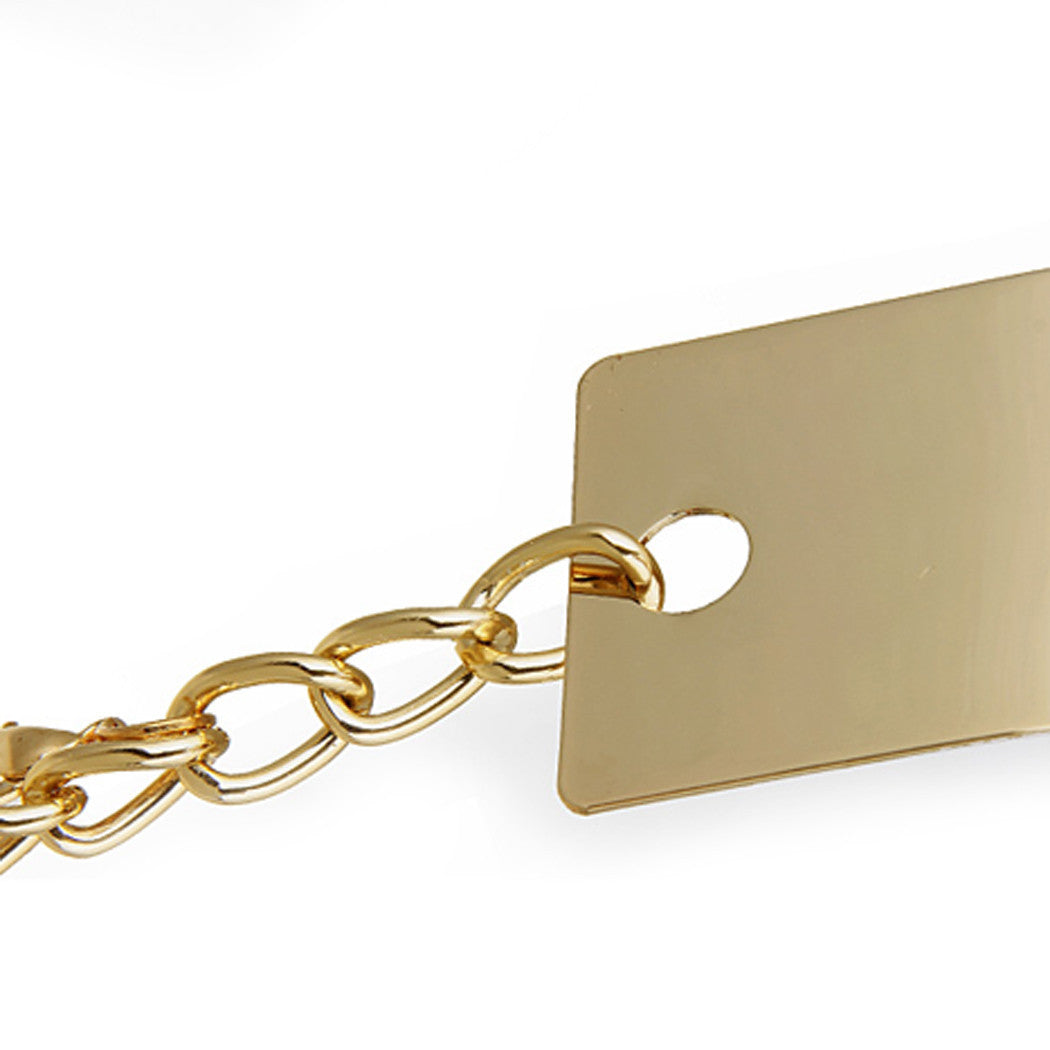 Golden Wide Plate Metal Waist Belt Mirror Waistband - May Your Fashion - 2