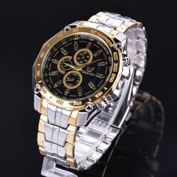 Fashion Stainless Steel Luxury Sport Analog Quartz Clock Men's Wrist Watch - May Your Fashion - 2