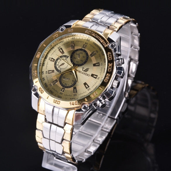 Fashion Stainless Steel Luxury Sport Analog Quartz Clock Men's Wrist Watch - May Your Fashion - 3