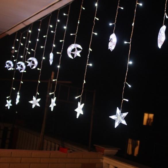 4M LED Moon Star Christmas Party Decor Bar Indoor String Fairy Curtain Light
