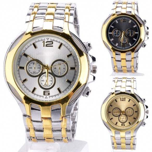 New Men's Fashion Sport Business Stainless Steel Belt Quartz Watch Wristwatches - May Your Fashion - 3