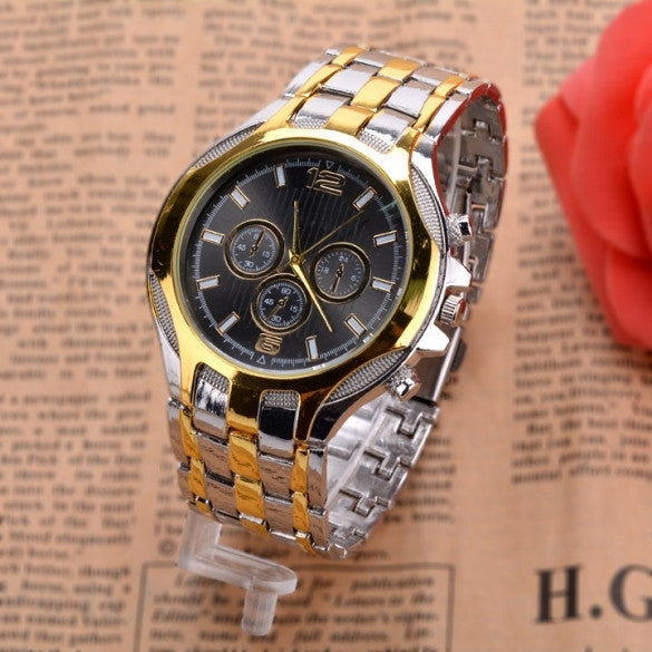 New Men's Fashion Sport Business Stainless Steel Belt Quartz Watch Wristwatches - May Your Fashion - 2